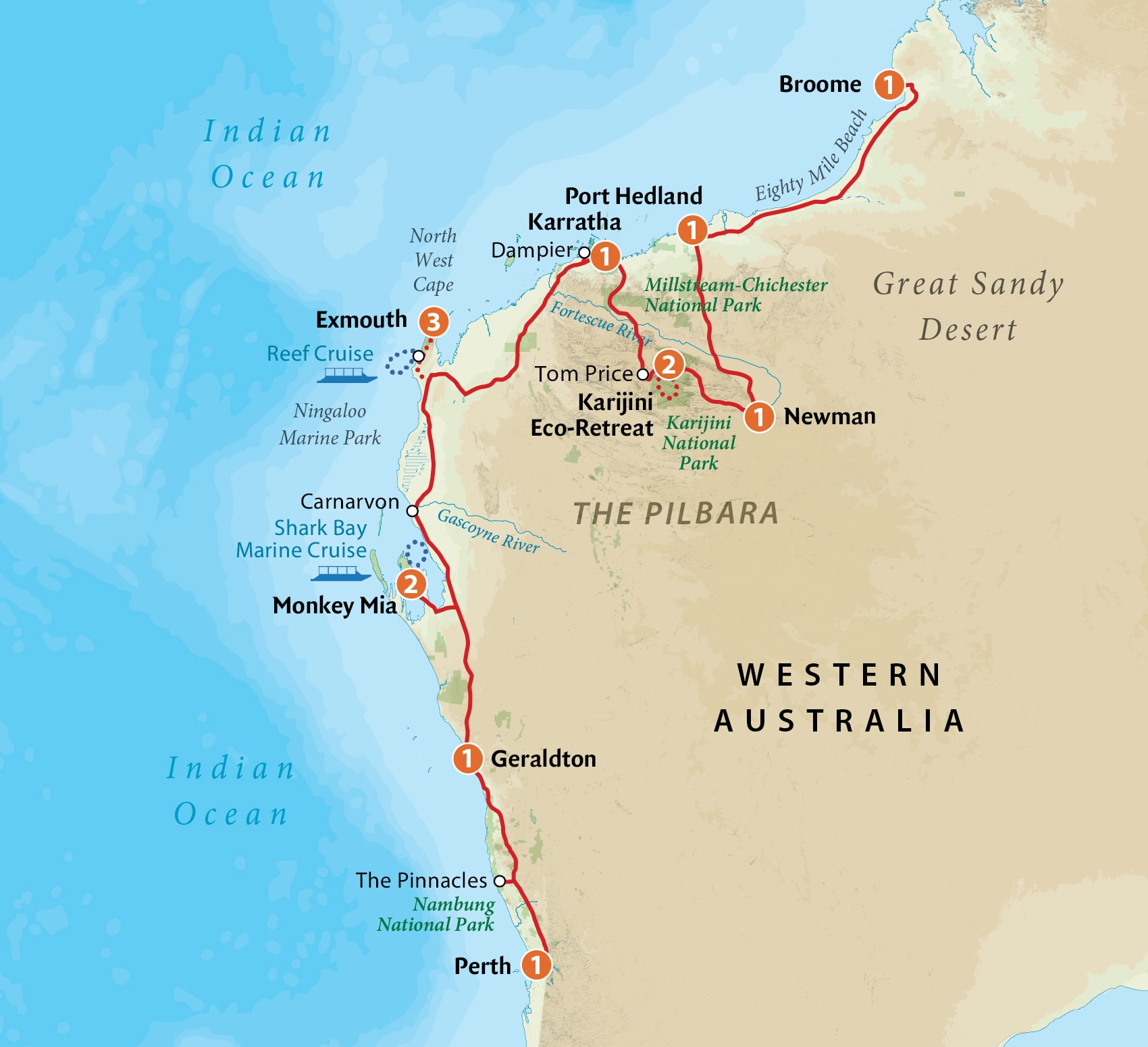 Pilbara & West Coast Tour Outback Spirit Tours