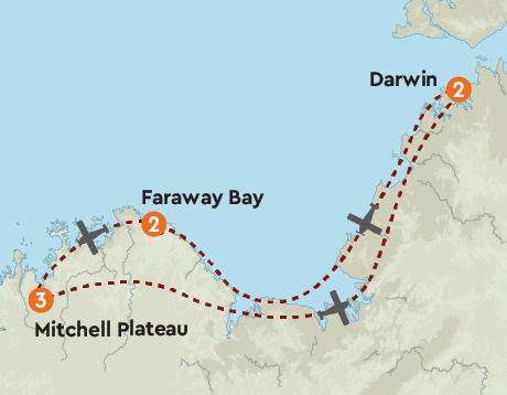 Map of the Wet Season Spectacular tour
