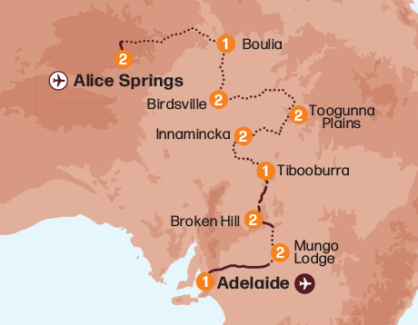 Map of the Corner Country Adventure tour