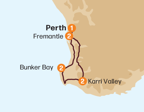 Map of the Gems of the South West tour